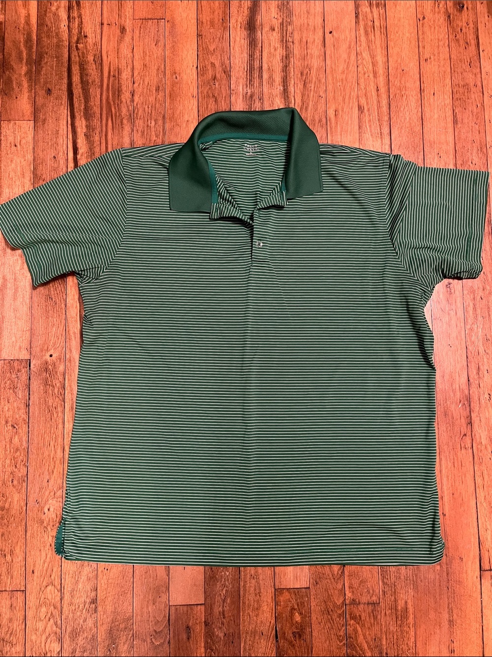 Vintage - Falls Creek Men's Dark Green Striped Polo Golf Shirt